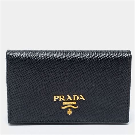 prada saffiano card case black